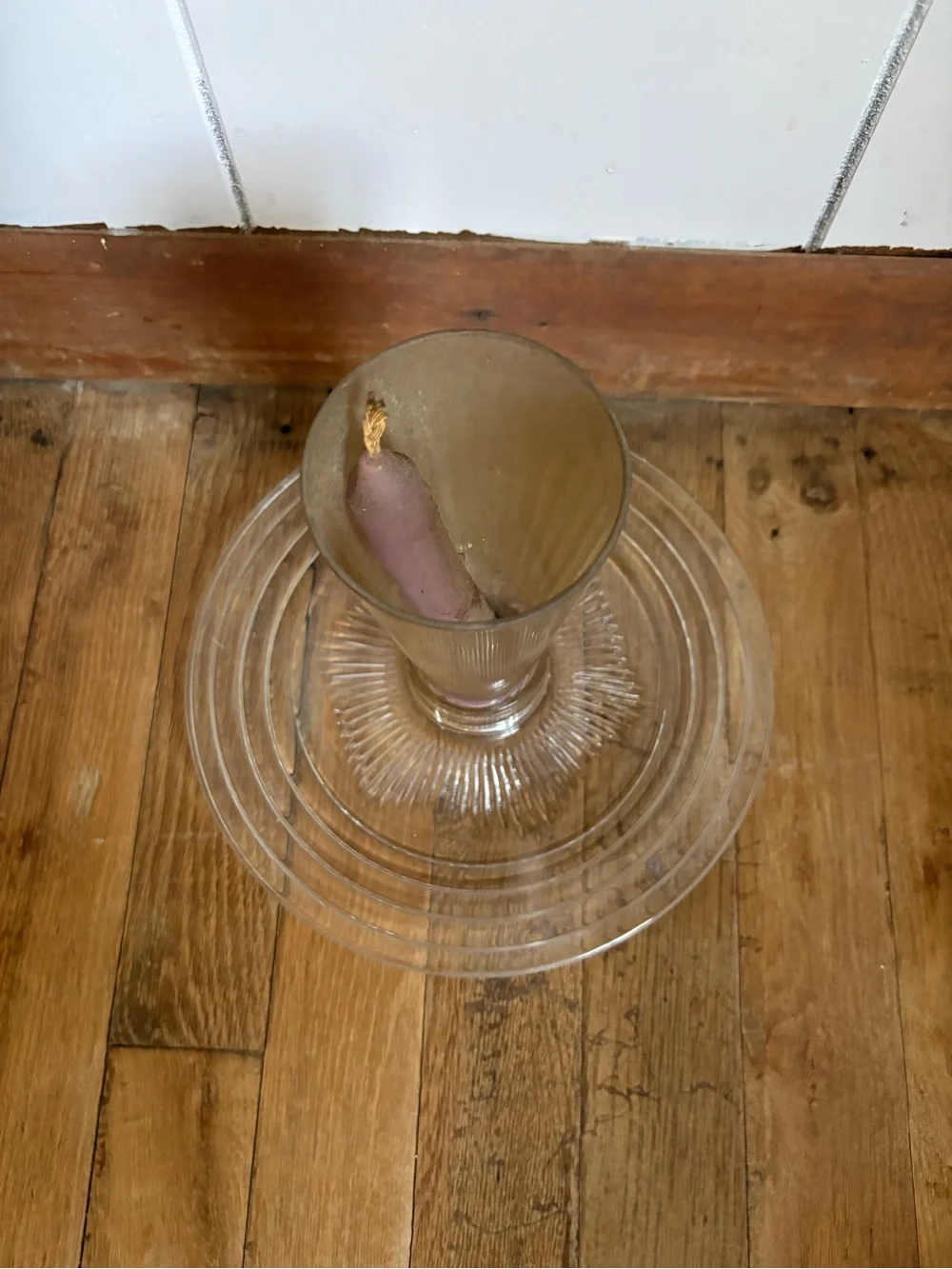 Glass Luncheon Plates with Matching Flutes - Set of 3
